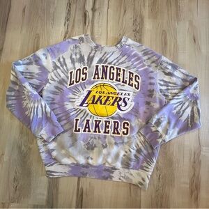 HYBRID LA Lakers Purple Tie-Dye Sweatshirt Los Angeles Women's Small